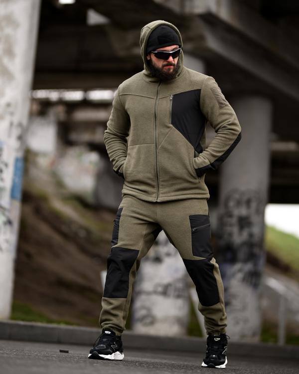 Флісовий спортивний тактичний костюм TARANTUL oliva/black